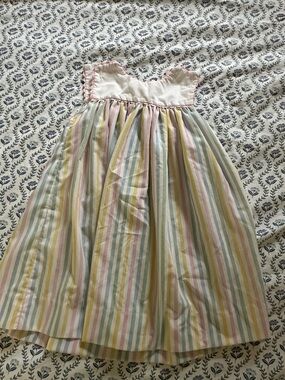 Pastel Striped Sundress with Smocked Top